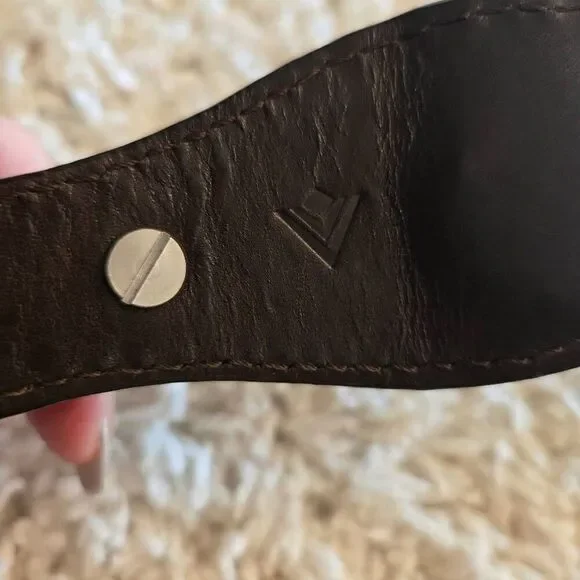 Braided Rope Leather Belt Brown Silver XL - Picture 6 of 7